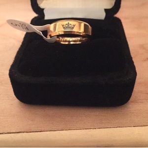 NWT*’14KGP titanium steel ‘His Queen’ ring